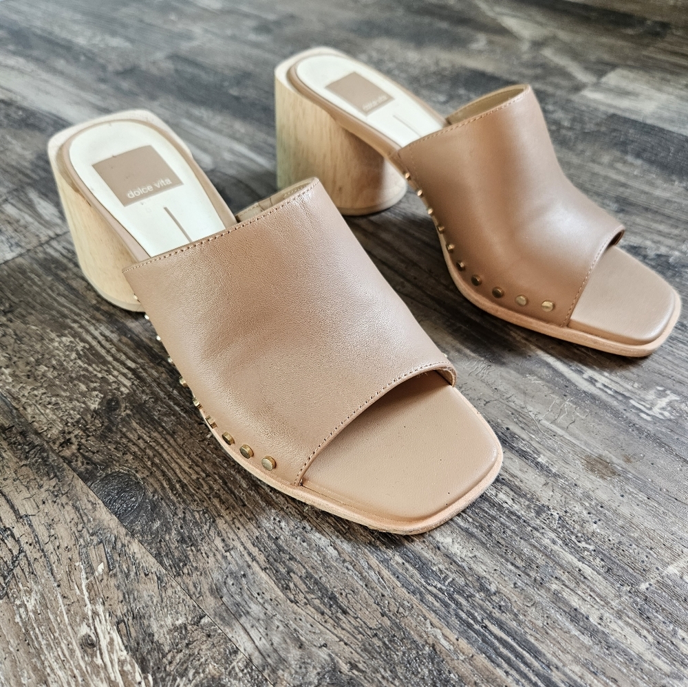 Dolce Vita Tan Block Heel Mules